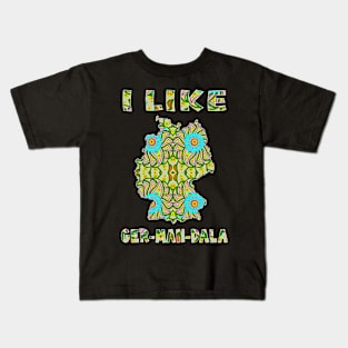 I like (love) Ger-Man-Dala / Mandala on Germany Map Kids T-Shirt